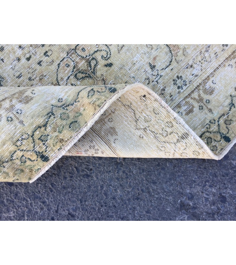 5x8 beige kitchen rug, bed plan rug, Turkish handmade rug, 4'8 X 7'5 retro rug