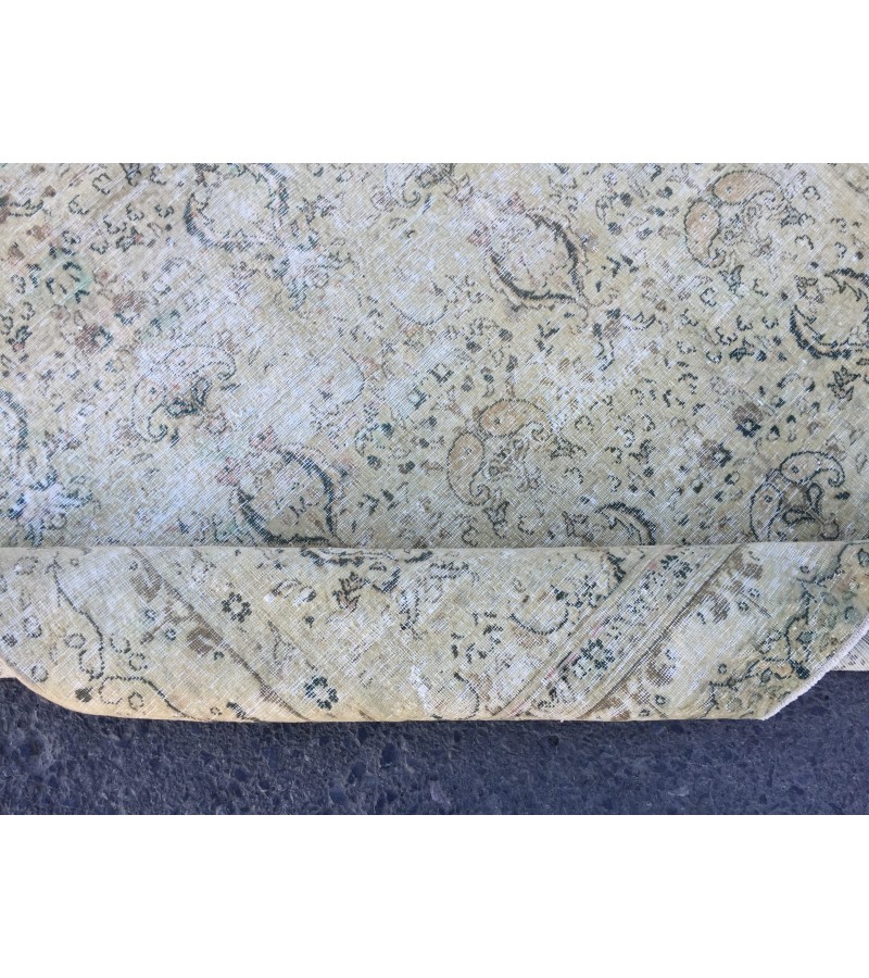 5x8 beige kitchen rug, bed plan rug, Turkish handmade rug, 4'8 X 7'5 retro rug