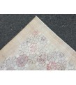 6x9 minimal floral area rug, hand knotted Turkish rug , 6'5 X 9 retro rug