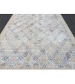 6x9 minimal floral area rug, hand knotted Turkish rug , 6'5 X 9 retro rug
