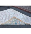 6x9 minimal floral area rug, hand knotted Turkish rug , 6'5 X 9 retro rug