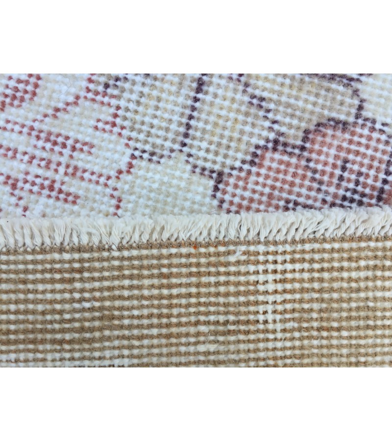 6x9 minimal floral area rug, hand knotted Turkish rug , 6'5 X 9 retro rug