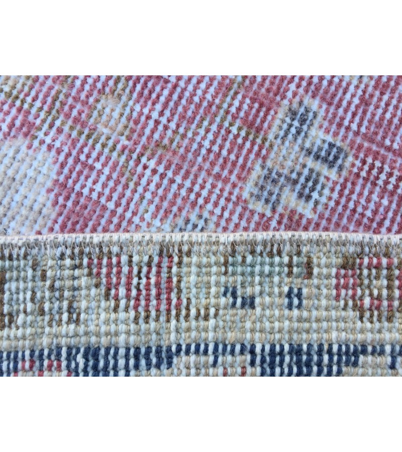 7x11 home decor rug, red beige bedroom rug, hand woven rug, 6'7 X 10'8 area rug