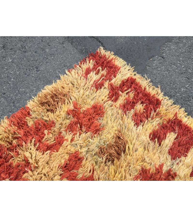 Shaggy Rug 8x11 , Moroccan Rug , Muted Throw rug , 7'7 X 10'10 Tulu Turkish Rug , Nomadic Rug , Soft rug
