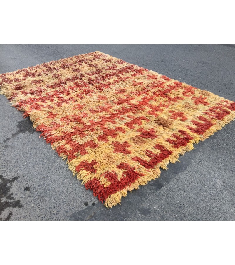 Shaggy Rug 8x11 , Moroccan Rug , Muted Throw rug , 7'7 X 10'10 Tulu Turkish Rug , Nomadic Rug , Soft rug