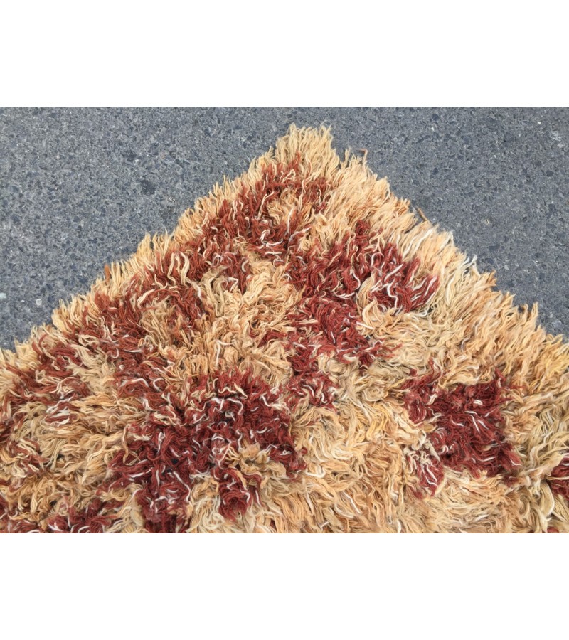 Shaggy Rug 8x11 , Moroccan Rug , Muted Throw rug , 7'7 X 10'10 Tulu Turkish Rug , Nomadic Rug , Soft rug