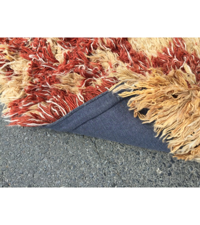 Shaggy Rug 8x11 , Moroccan Rug , Muted Throw rug , 7'7 X 10'10 Tulu Turkish Rug , Nomadic Rug , Soft rug
