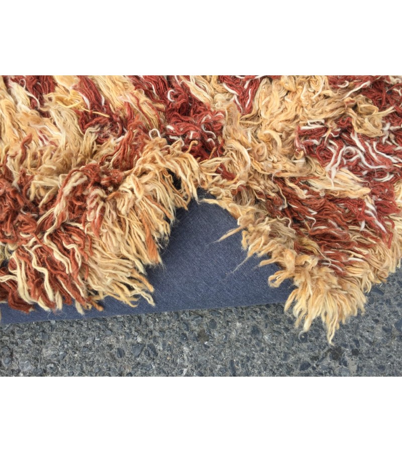 Shaggy Rug 8x11 , Moroccan Rug , Muted Throw rug , 7'7 X 10'10 Tulu Turkish Rug , Nomadic Rug , Soft rug