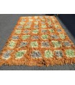 6x10 Vintage Orange shaggy rug, Moroccan rug 6x9 , Turkish Tulu rug , 6 X 9'6 handmade decor rug