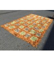 6x10 Vintage Orange shaggy rug, Moroccan rug 6x9 , Turkish Tulu rug , 6 X 9'6 handmade decor rug