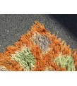 6x10 Vintage Orange shaggy rug, Moroccan rug 6x9 , Turkish Tulu rug , 6 X 9'6 handmade decor rug