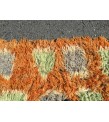 6x10 Vintage Orange shaggy rug, Moroccan rug 6x9 , Turkish Tulu rug , 6 X 9'6 handmade decor rug