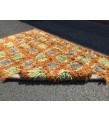 6x10 Vintage Orange shaggy rug, Moroccan rug 6x9 , Turkish Tulu rug , 6 X 9'6 handmade decor rug