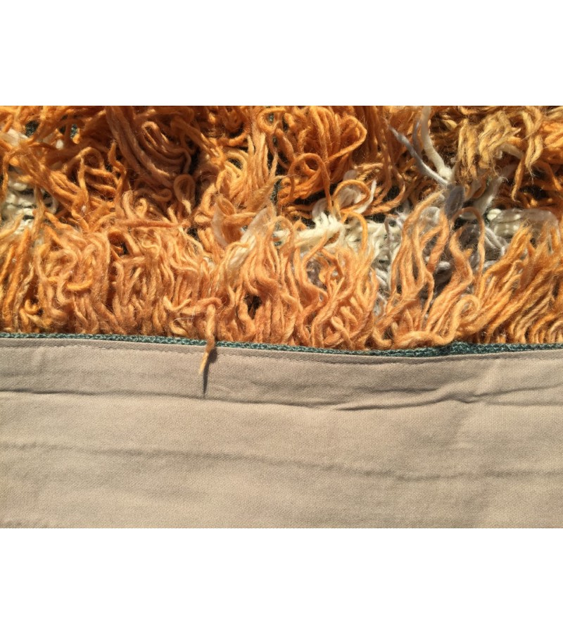6x10 Vintage Orange shaggy rug, Moroccan rug 6x9 , Turkish Tulu rug , 6 X 9'6 handmade decor rug