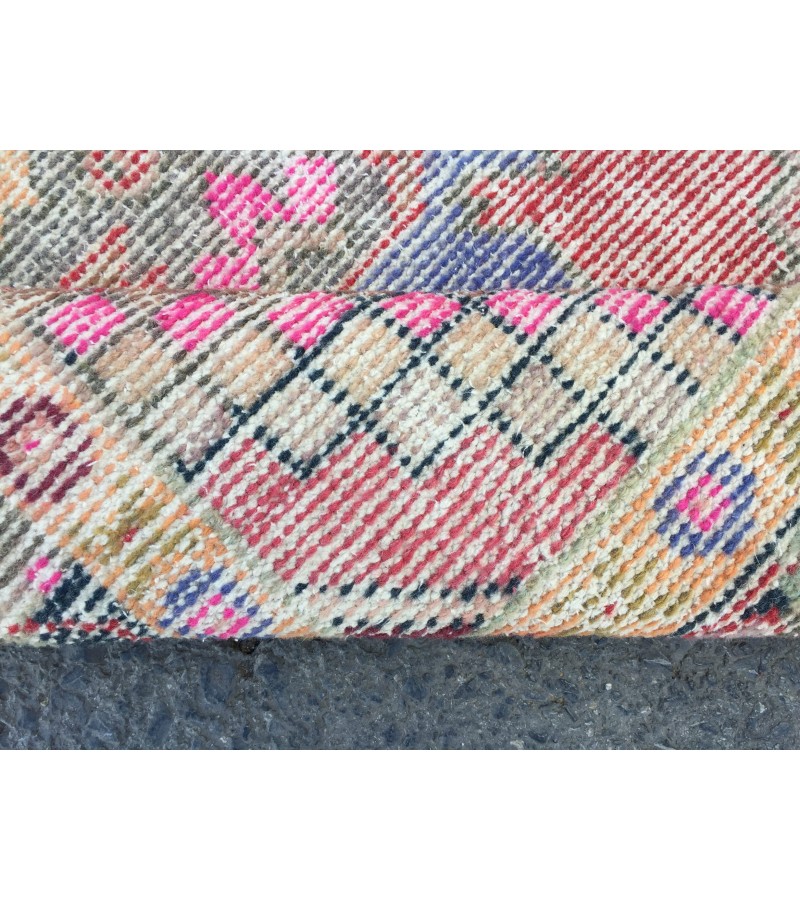 3x10 distressed vintage runner, entryway runner, 3'1 X 9'10 woven runner