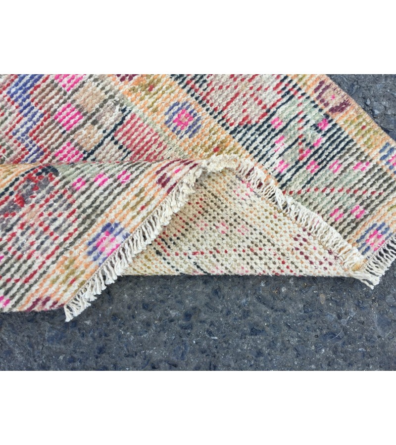 3x10 distressed vintage runner, entryway runner, 3'1 X 9'10 woven runner