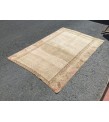 5x8 vintage area rug, retro beige brown bedroom rug, 5' X 7'9 hand woven rug