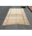 5x8 vintage area rug, retro beige brown bedroom rug, 5' X 7'9 hand woven rug