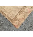 5x8 vintage area rug, retro beige brown bedroom rug, 5' X 7'9 hand woven rug