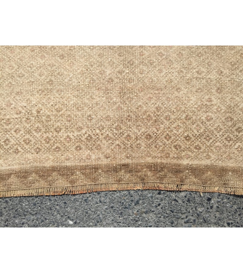 5x8 vintage area rug, retro beige brown bedroom rug, 5' X 7'9 hand woven rug