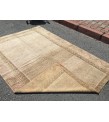 5x8 vintage area rug, retro beige brown bedroom rug, 5' X 7'9 hand woven rug
