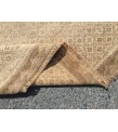 5x8 vintage area rug, retro beige brown bedroom rug, 5' X 7'9 hand woven rug