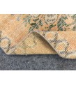 3x11 floral orange beige runner, retro runner, corridor rug , 2'6 X 11' boho runner