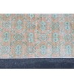 7x10 floral orange beige green area rug, Vintage Handmade rug , 7'2 X 10' bedroom Rug