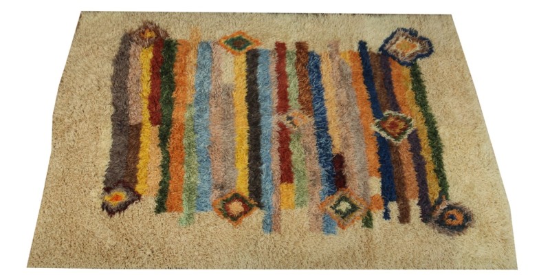 6.11 X 10 Ft.. 210x305 cm  Designer Colorful Curly Pile rug