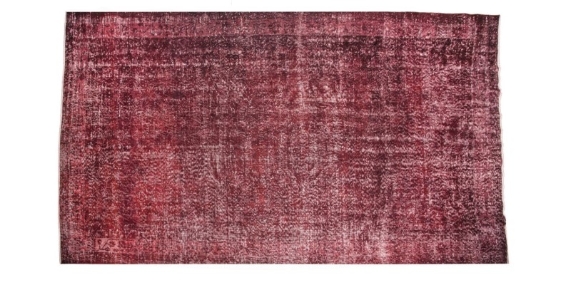 6.6' X 10.1' Ft 203x310 CM  Red Vintage Rug , Turkish Area Rug , Hand Knotted Rug , Kitchen Rug , Office Rug .