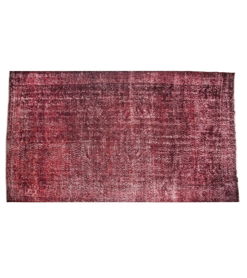 6.6' X 10.1' Ft 203x310 CM  Red Vintage Rug , Turkish Area Rug , Hand Knotted Rug , Kitchen Rug , Office Rug .