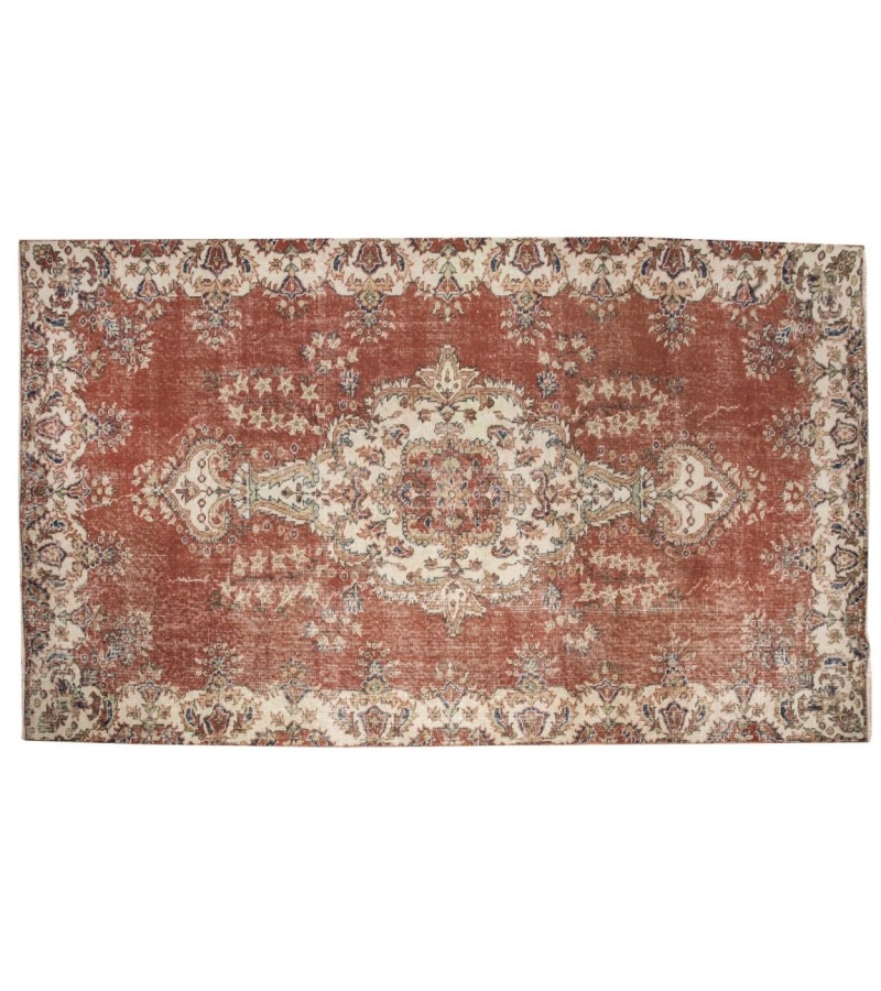 5 X 9 Feet . PErfect Madallion Rug , Copper Color Rug , Turkish Hand KNotted Antique Rug , Living Room Rug , No Repeair PErfect Condition