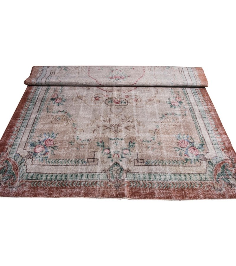 7 X 10 Feet . All over Flower Pattern , Pastel Rainbow Colors Rug , Turkish Hand Knotted Living Room Rug , No Repeair PErfect Condition