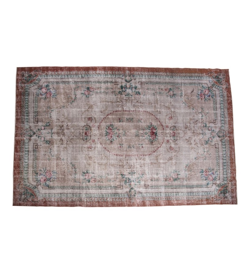 7 X 10 Feet . All over Flower Pattern , Pastel Rainbow Colors Rug , Turkish Hand Knotted Living Room Rug , No Repeair PErfect Condition