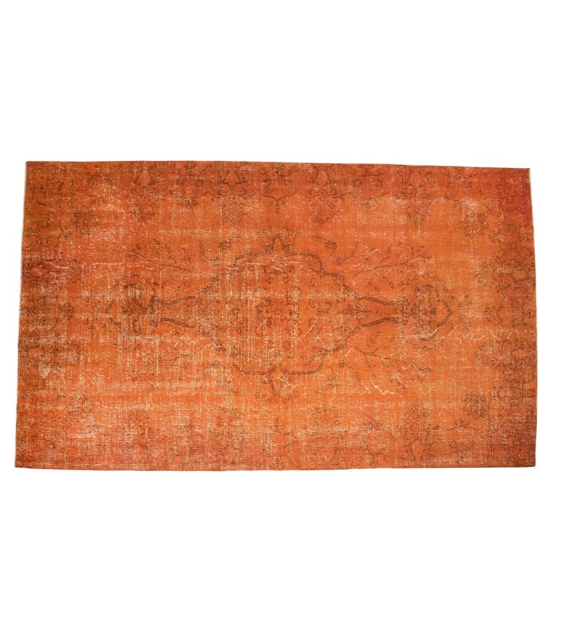 5.6 X 9 Ft.. 172x272 cm Orange Color Rug  Designer rug , Living Room Rug , This one Hand Knotted  Rug