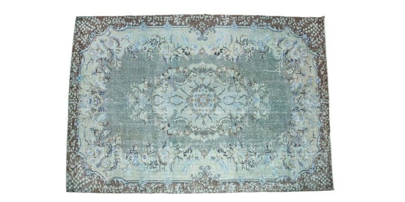 6.2 X 9.2  Ft.. 188x280 cm Vintage Teal Oriental Rug