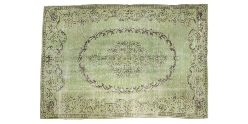 5.1 X 8.7 Ft.. 153x268 cm This is Hand Knotted Rug , Vintage Rug , Green Color Muted Rug