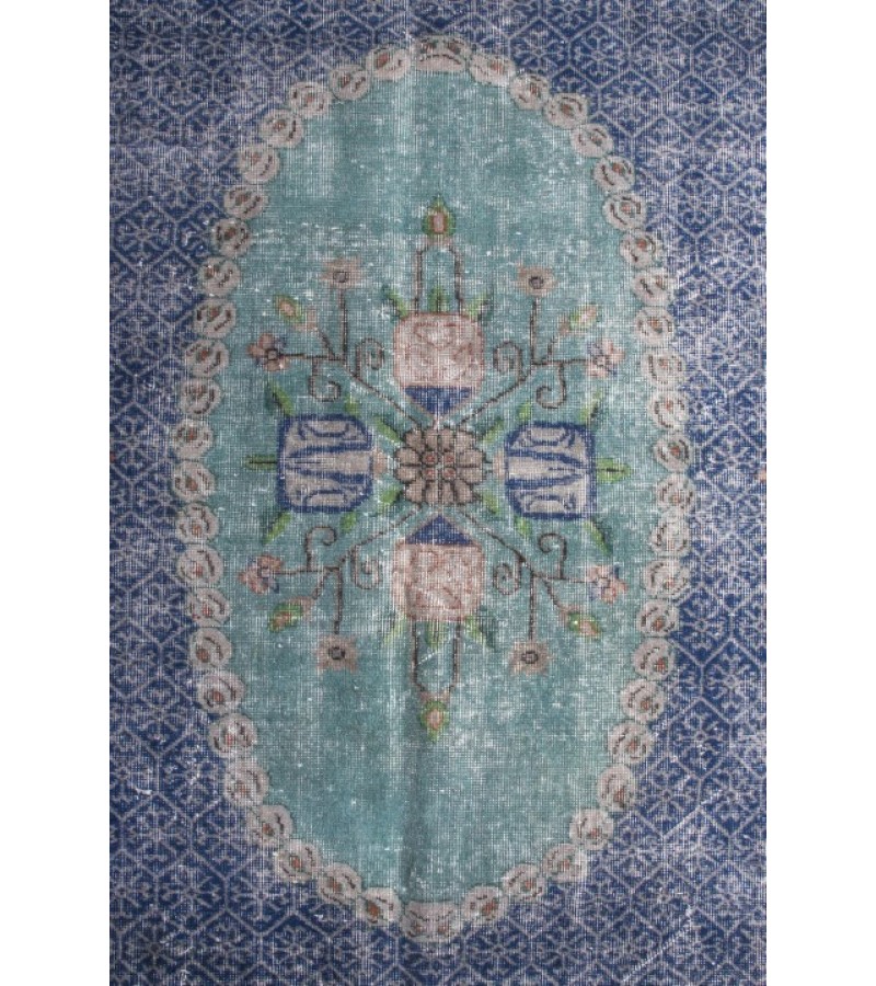 6.9 X 10.1 Ft.. 208x309 cm Two Colors Rug , Turkish Area Rug , Hand Knotted Rugs , Vintage Rugs 
