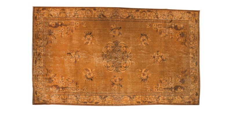 4.7 X 8.4 Ft.. 141x255 cm Orange Kitchen Rug , Decoration Dizayn Rug , Vintage Carpets