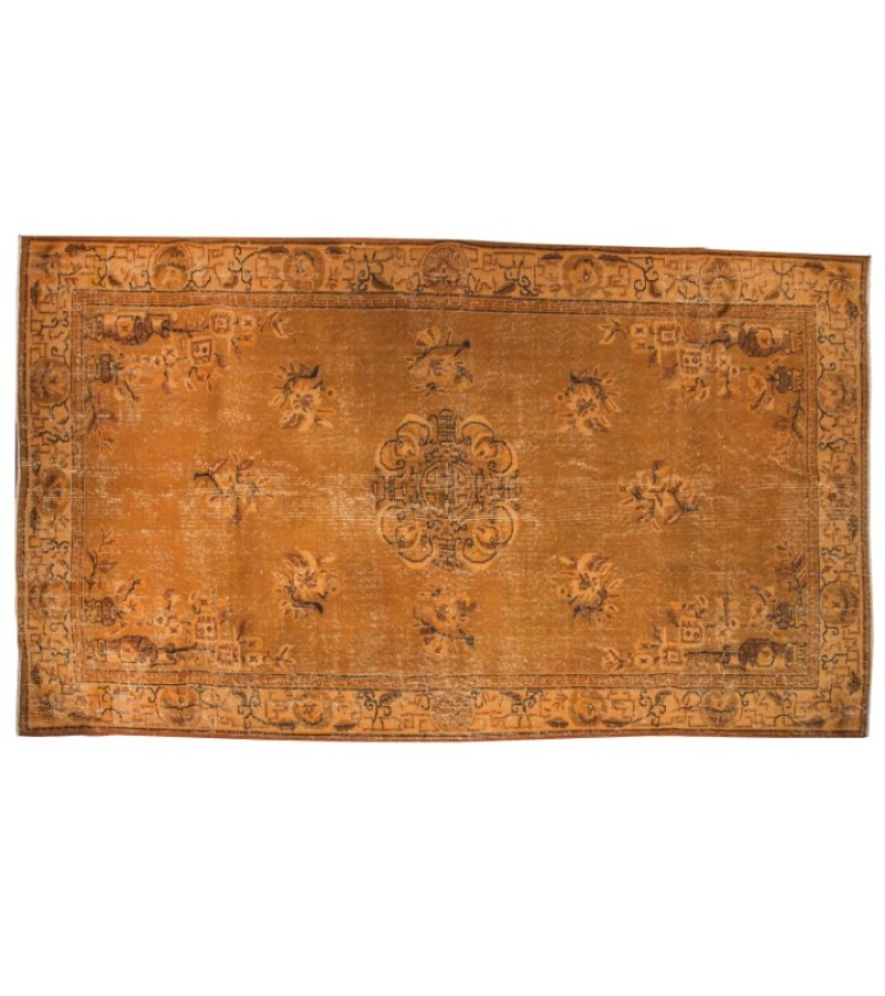 4.7 X 8.4 Ft.. 141x255 cm Orange Kitchen Rug , Decoration Dizayn Rug , Vintage Carpets