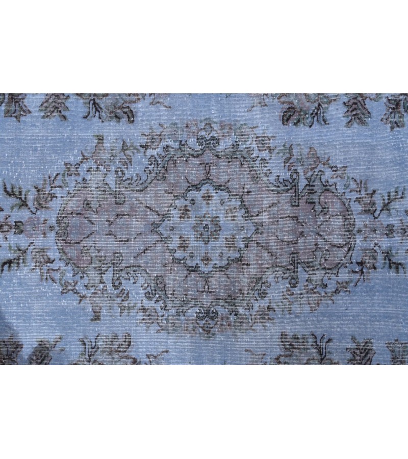180 X 280 Cm Blue Hand Knotted Turkish Rug , Vintage Rug , Antique Rug , Anatolian Rug  , Overdyed Rug , Perfect in very good condition  Rug