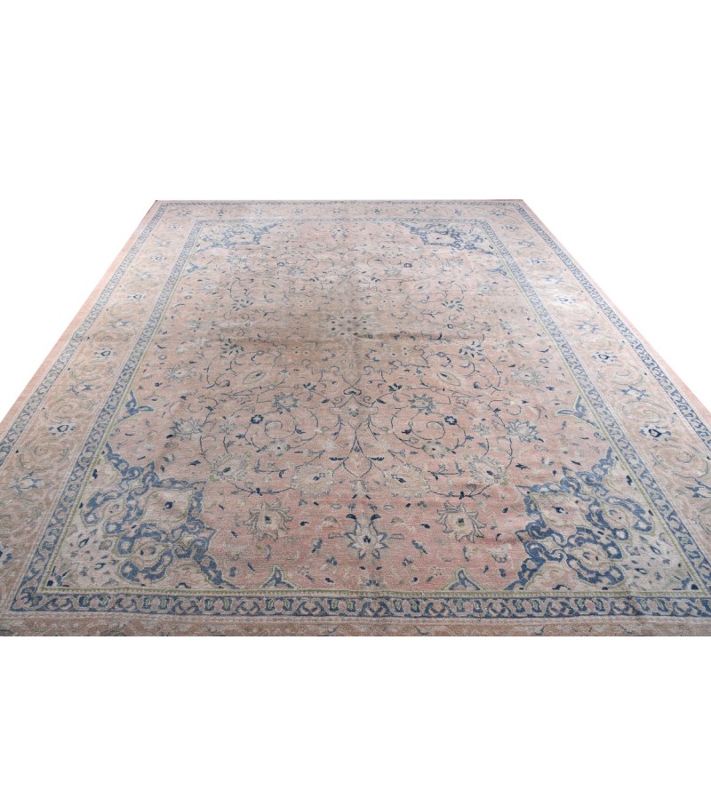 10 X 13 Feet . All over Flower Pattern Rug ,  Hand Knotted Living Room Rug , Border Pattern Oushak Rug , No Repeair PErfect Condition