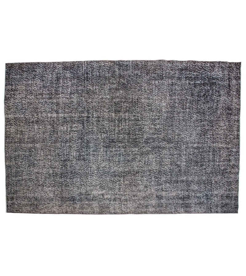 6 X 9 Feet . Anthracite Color Rug , Turkish Hand KNotted Antique Rug , Living Room Anatolian Rug , No Repeair Perfect condition