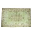 6 X 9 Feet . Green Vintage Rug , Perfect Madallion Pattern Rug , Turkish Hand Knotted Antique Rug , No Repeair Perfect Condition Rug