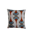 1.6 X 1.6 Feet . Turkish Anatolian Geometric Pillow, Striped Wool Pillow, Oushak Pillow, Kilim Rug Pillow, Boho Antique Pillow , Silk Velvet Pillow 