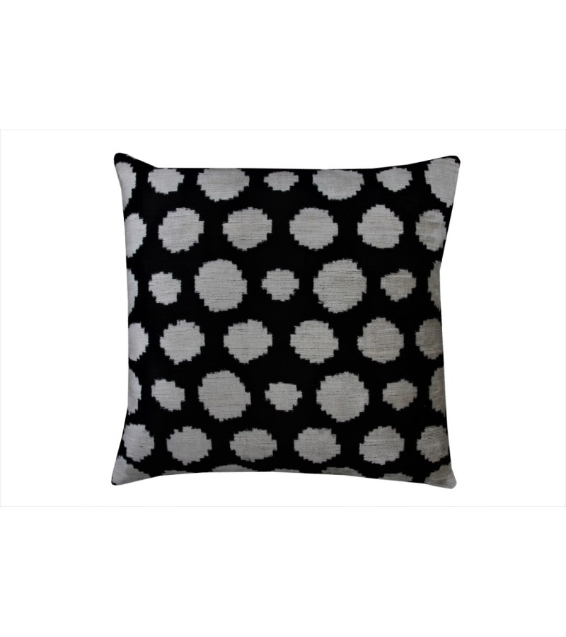 1.6 X 1.6 Feet . Turkish Anatolian Geometric Pillow, Striped Wool Pillow, Oushak Pillow, Kilim Rug Pillow, Boho Antique Pillow , Silk  Velvet Pillow 