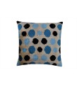 1.6 X 1.6 Feet . Turkish Anatolian Geometric Pillow, Striped Wool Pillow,  Kilim Rug Pillow, Boho Antique Pillow ,  Silk Velvet Pillow 