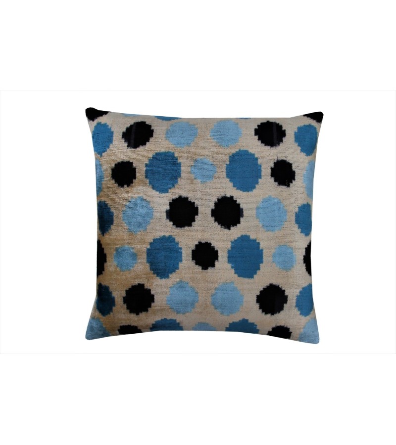 1.6 X 1.6 Feet . Turkish Anatolian Geometric Pillow, Striped Wool Pillow,  Kilim Rug Pillow, Boho Antique Pillow ,  Silk Velvet Pillow