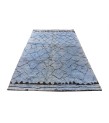 6x9 Feet. Modern Carpet, Turkish Shaggy Tulu rug ,handmade shaggy rug , Oversize Blue  in Beige Colors high Pile Designer rug