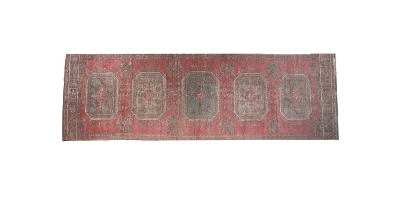 3X11 Feet . Turkish Anatolian Hand knotted Runner Rug , Faded Rug , Large Size Antiqe  PAttern Runner Rug , No Repeair Perfect Condtion Runner Rug